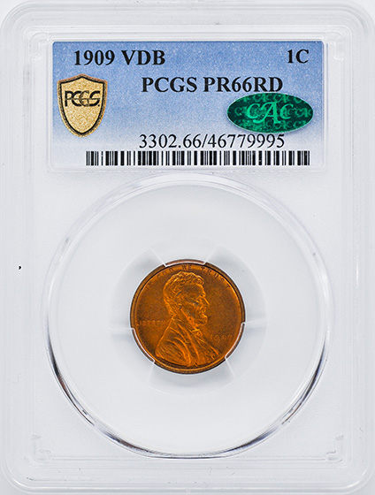 Picture of 1909 VDB LINCOLN MATTE 1C PR66 Red