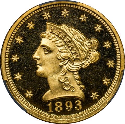 Picture of 1893 LIBERTY HEAD $2.5 PR67 Deep Cameo