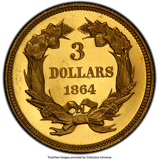 Picture of 1864 INDIAN PRINCESS $3 PR65 Deep Cameo