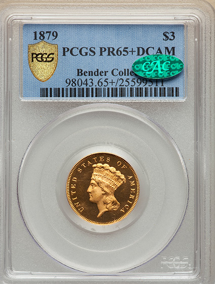Picture of 1879 INDIAN PRINCESS $3 PR65+ Deep Cameo