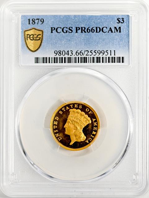 Picture of 1879 INDIAN PRINCESS $3 PR66 Deep Cameo
