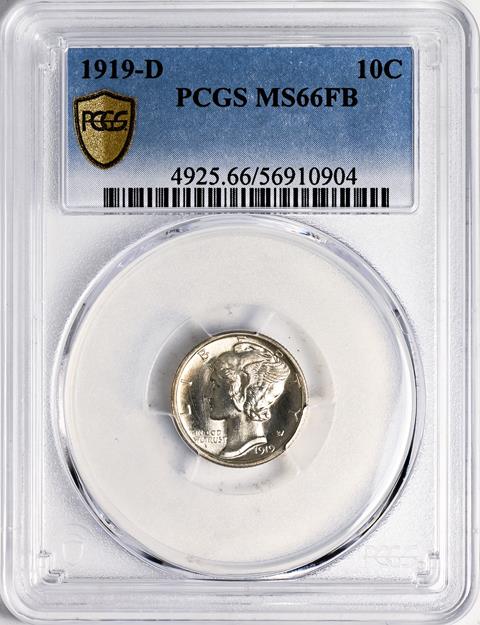 Picture of 1919-D MERCURY 10C MS66 Full Bands