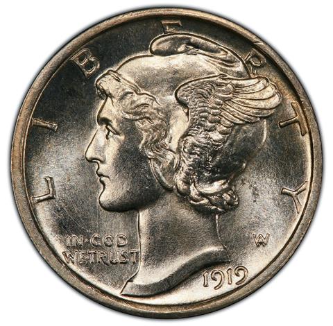 1919-D MERCURY 10C