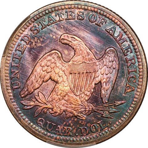 Picture of 1850 LIBERTY SEATED 25C, NO MOTTO MS67+ 