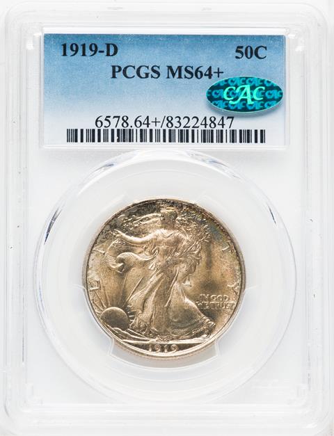 Picture of 1919-D WALKING LIBERTY 50C MS64+ 