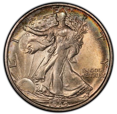 1919-D WALKING LIBERTY 50C
