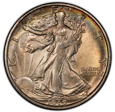 Picture of 1919-D WALKING LIBERTY 50C MS64+ 