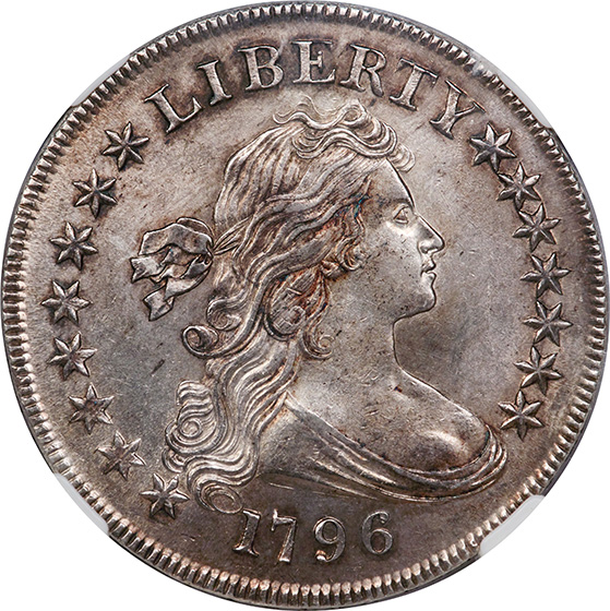 Picture of 1796 DRAPED BUST $1, LARGE DATE, SM LET MS62 