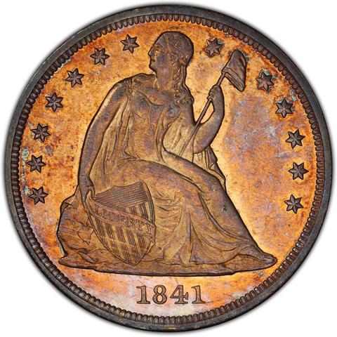 Picture of 1841 LIBERTY SEATED S$1, NO MOTTO MS64 