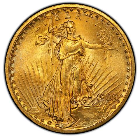 Picture of 1909/8 ST. GAUDENS $20 MS65+ 
