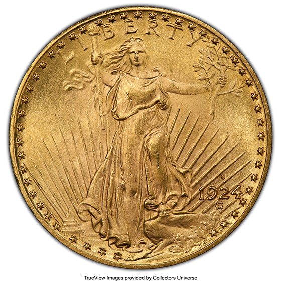 Picture of 1924-S ST. GAUDENS $20 MS64 