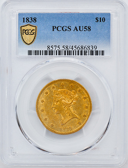 Picture of 1838 LIBERTY HEAD $10 AU58 