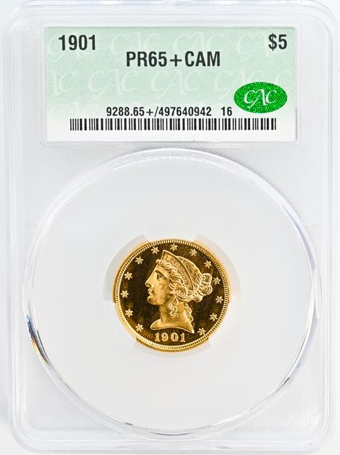 Picture of 1901 LIBERTY $5 PR65+ Cameo