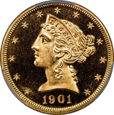 Picture of 1901 LIBERTY $5 PR65+ Cameo