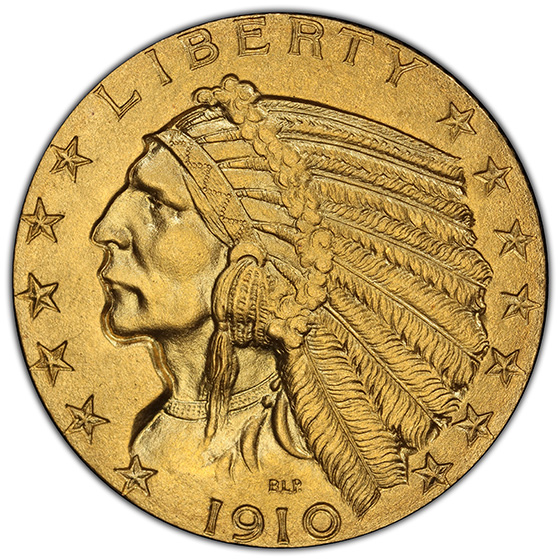 Picture of 1910 INDIAN HEAD $5 PR66 