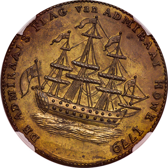 Picture of RI SHIP NO WREATH, BRASS TOKEN MS65 