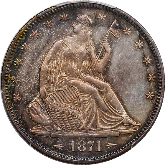 Picture of 1874 LIBERTY SEATED 50C, ARROWS PR65 