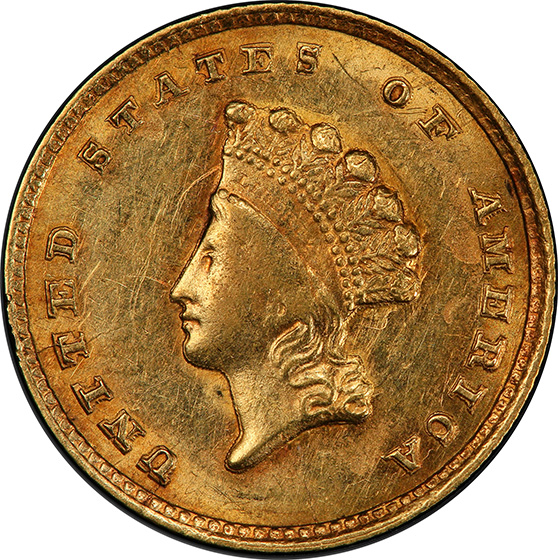 Picture of 1855-C GOLD G$1, TYPE 2 MS60 