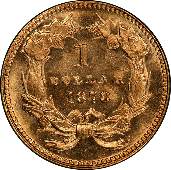 Picture of 1878 GOLD G$1, TYPE 3 MS66+ 
