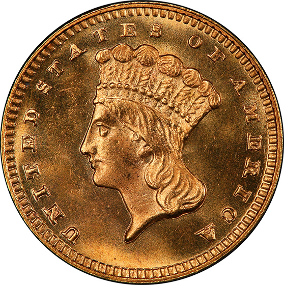 Picture of 1878 GOLD G$1, TYPE 3 MS66+ 