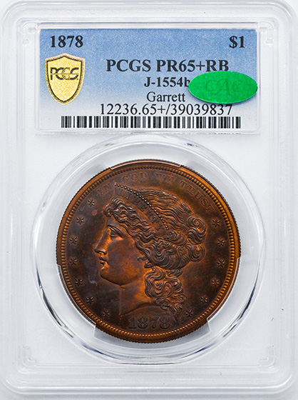 Picture of 1878 STANDARD $1 J-1554b PR65+ Red Brown