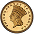Picture of 1886 GOLD G$1, TYPE 3 PR65 Cameo
