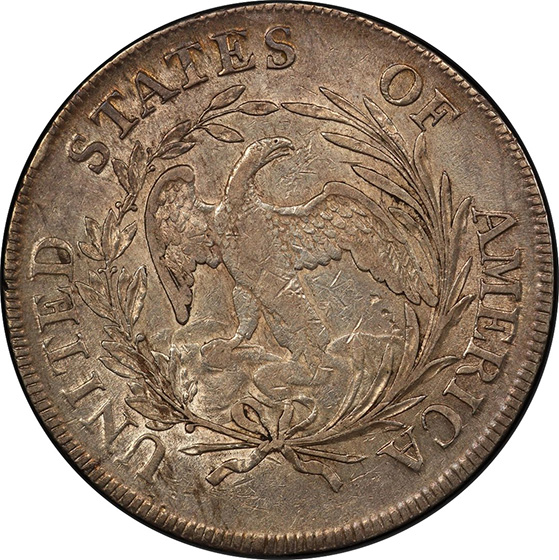 Picture of 1797 DRAPED BUST $1, 10X6 STARS AU50 