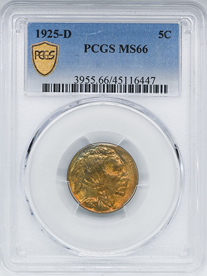 Picture of 1925-D BUFFALO 5C MS66 