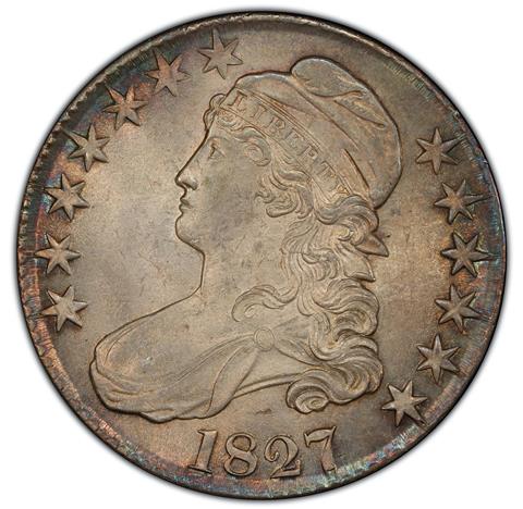 Picture of 1827 CAPPED BUST 50C, SQUARE BASE 2 MS65 