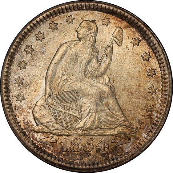 Picture of 1854-O LIBERTY SEATED 25C, ARROWS MS64+ 
