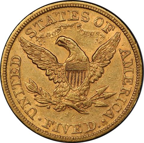 Picture of 1874-S LIBERTY $5 AU58 