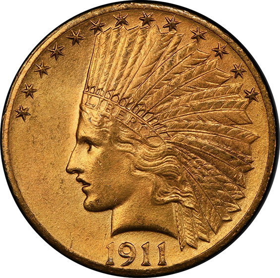 Picture of 1911-D INDIAN $10 MS64 