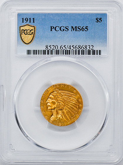 Picture of 1911 INDIAN HEAD $5 MS65 