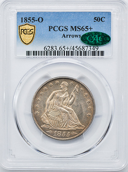 Picture of 1855-O LIBERTY SEATED 50C, ARROWS MS65+ 