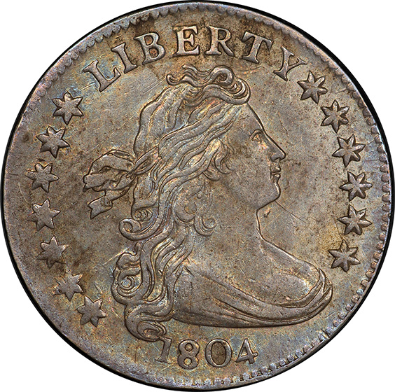 Picture of 1804 DRAPED BUST 10C, 14 STARS REVERSE AU50 