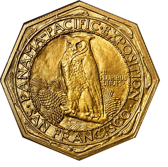 Picture of 1915-S GOLD $50, PAN-PAC OCTAGONAL MS66 