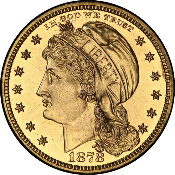 Picture of 1878 LIBERTY CAPPED $10 J-1580 Gilt, GILT PR62 Deep Cameo