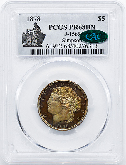 Picture of 1878 - $5 J-1569 PR68 Brown