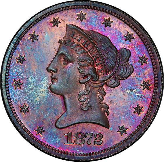 Picture of 1872 LIBERTY $10 J-1248, COPPER PR67+ Red Brown