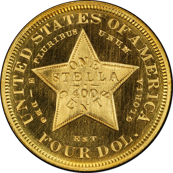 Picture of 1880 $4 STELLA, FLOWING HAIR PR67 Cameo