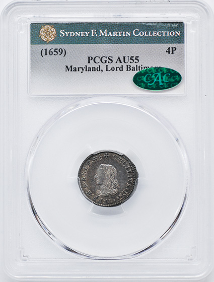 Picture of MARYLAND LORD BALTIMORE 4PENCE AU55 