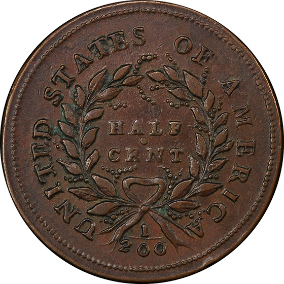 Picture of 1793 LIBERTY CAP 1/2, TYPE 1 FACING LEFT AU55 Brown