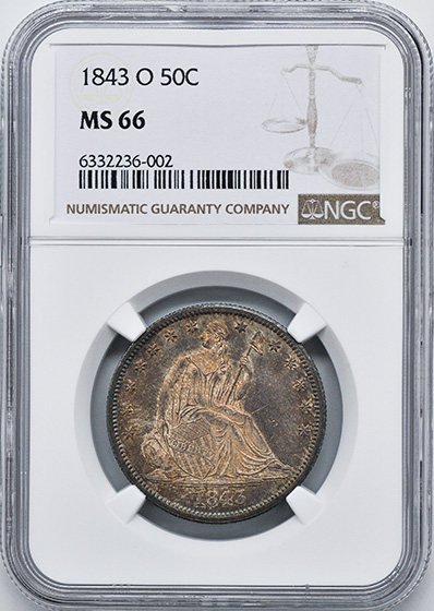 Picture of 1843-O LIBERTY SEATED 50C, NO MOTTO MS66 