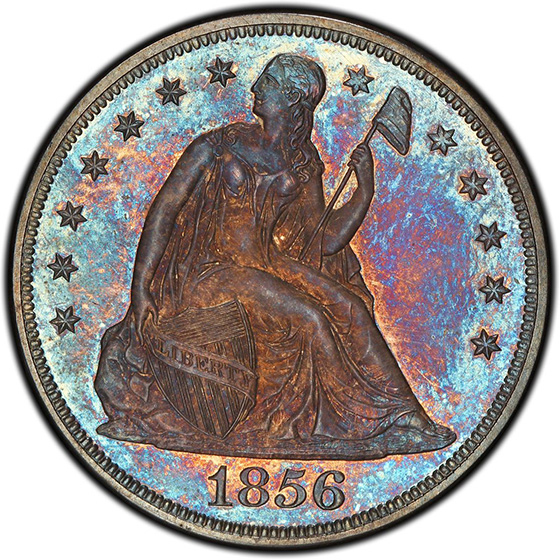Picture of 1856 LIBERTY SEATED S$1, NO MOTTO PR65 