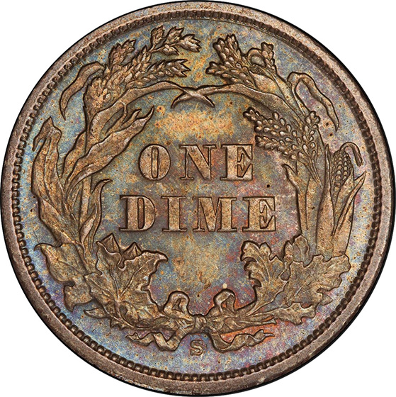 Picture of 1873-S LIBERTY SEATED 10C, ARROWS MS65 