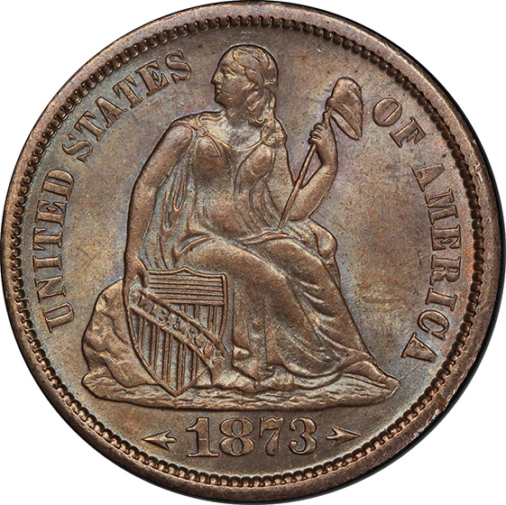 Picture of 1873-S LIBERTY SEATED 10C, ARROWS MS65 