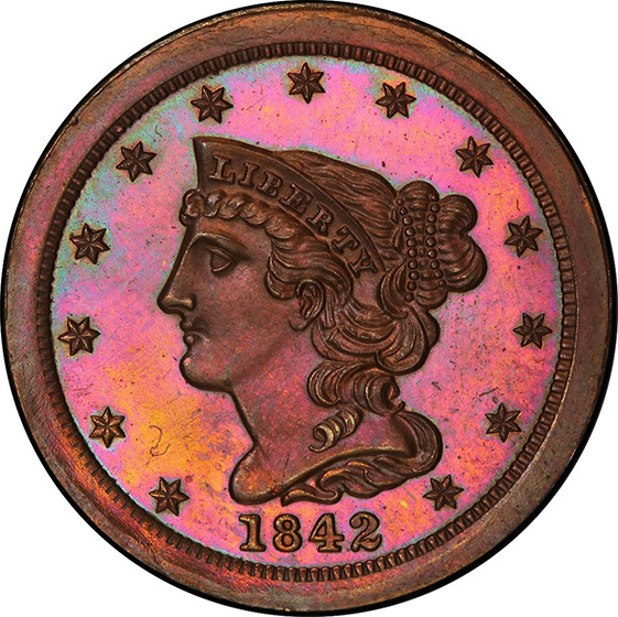 1850 Braided Hair Half Cent, C-1. NGC XF Details – Brigandi Coins