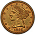 Picture of 1866 LIBERTY $5, MOTTO MS61 