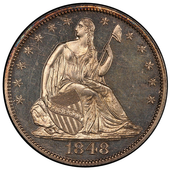 Picture of 1848 LIBERTY SEATED 50C, NO MOTTO PR64 