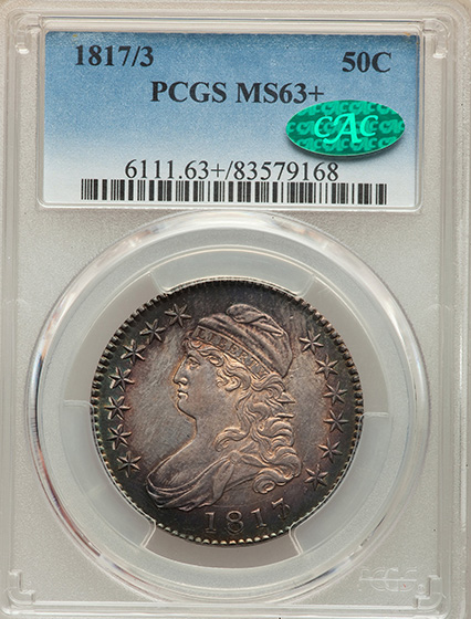 Picture of 1817/3 CAPPED BUST 50C MS63+ 